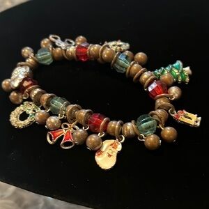 💛Vintage Christmas stretch bracelet charm bracelet